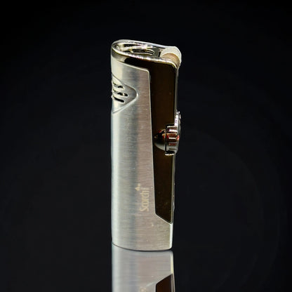 SCORCH TORCH Double Flame Butane Refillable Torch Lighter 61636 silver color 