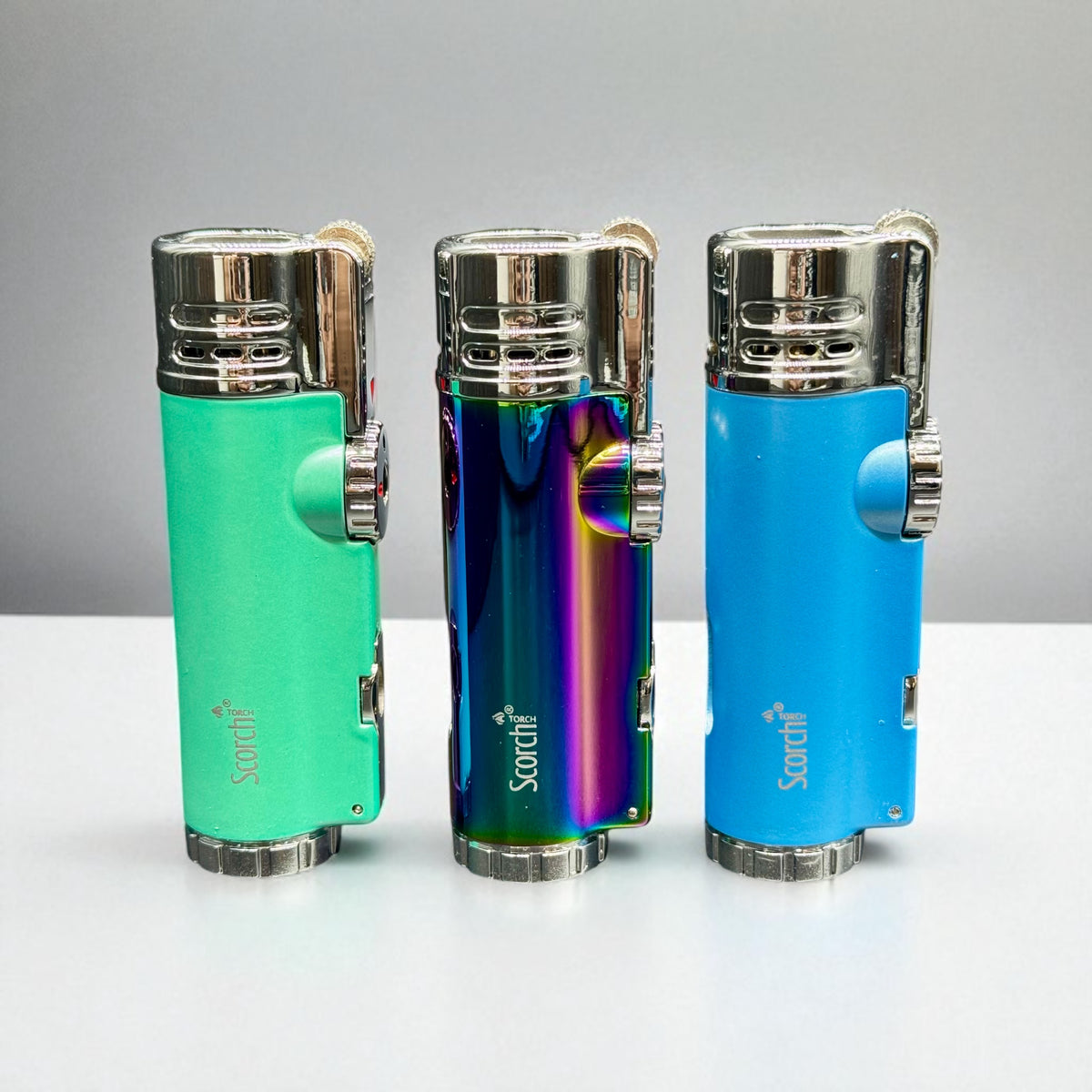 Scorch Torch 61637 4-Jet Flame Refillable Butane Lighter with Cigar Punch random color 