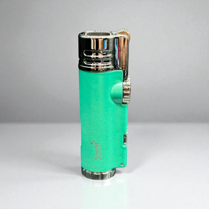 Scorch Torch 61637 4-Jet Flame Refillable Butane Lighter with Cigar Punch aqua color 