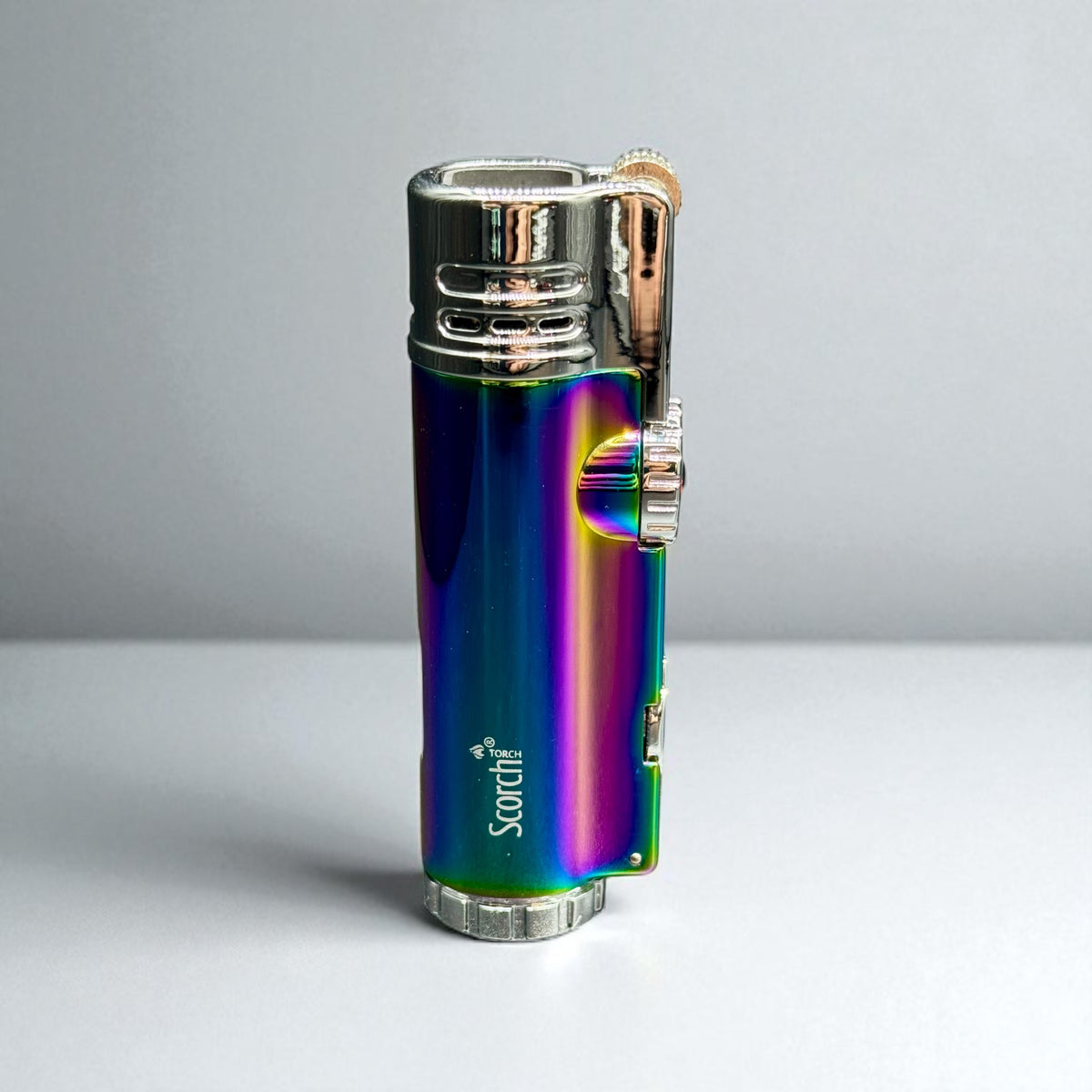 Scorch Torch 61637 4-Jet Flame Refillable Butane Lighter with Cigar Punch rainbow color 