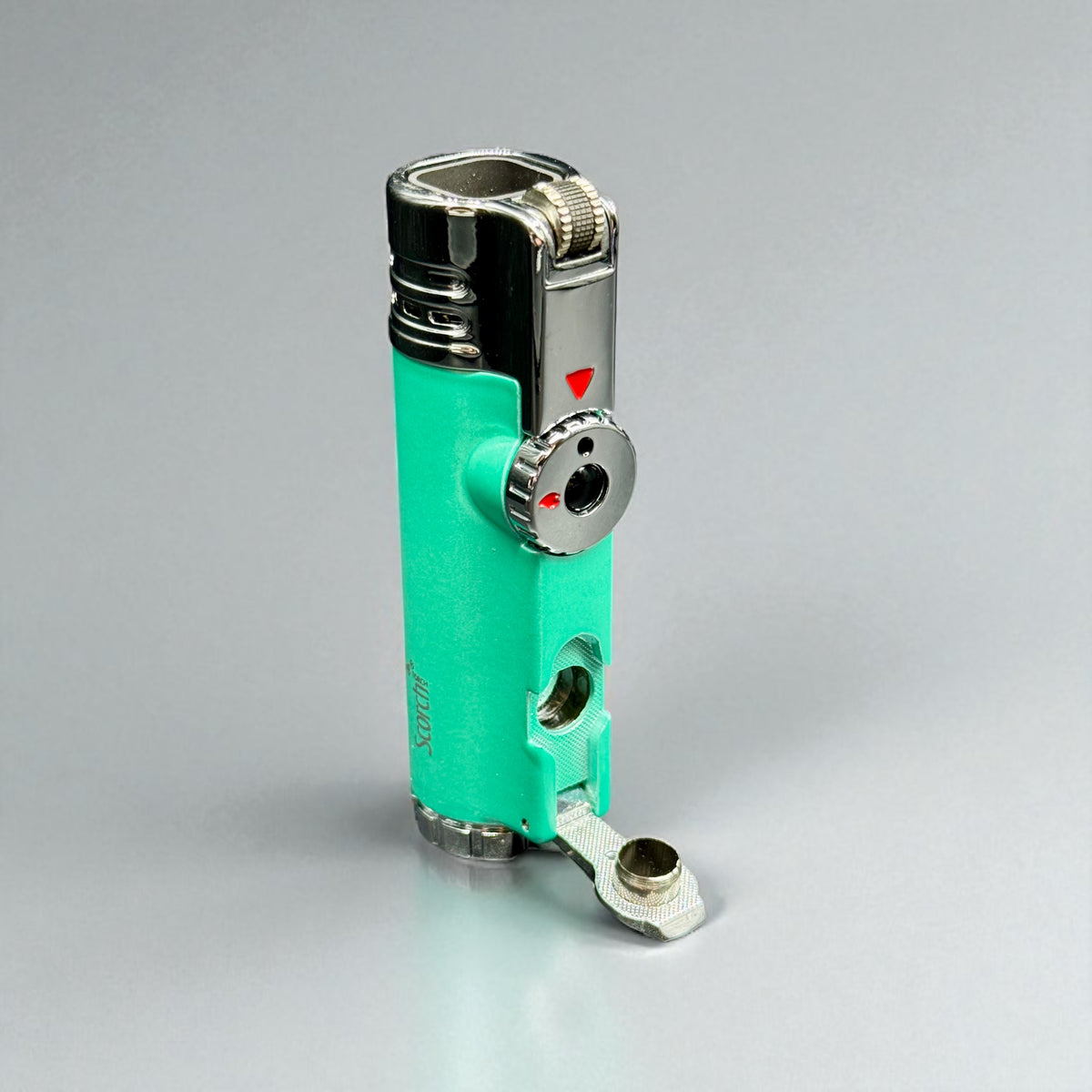 Scorch Torch 61637 4-Jet Flame Refillable Butane Lighter with Cigar Punch aqua 