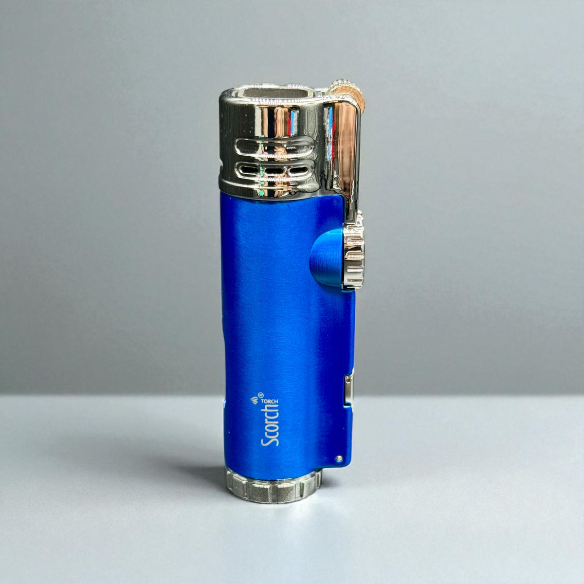 Scorch Torch 61637 4-Jet Flame Refillable Butane Lighter with Cigar Punch blue color 