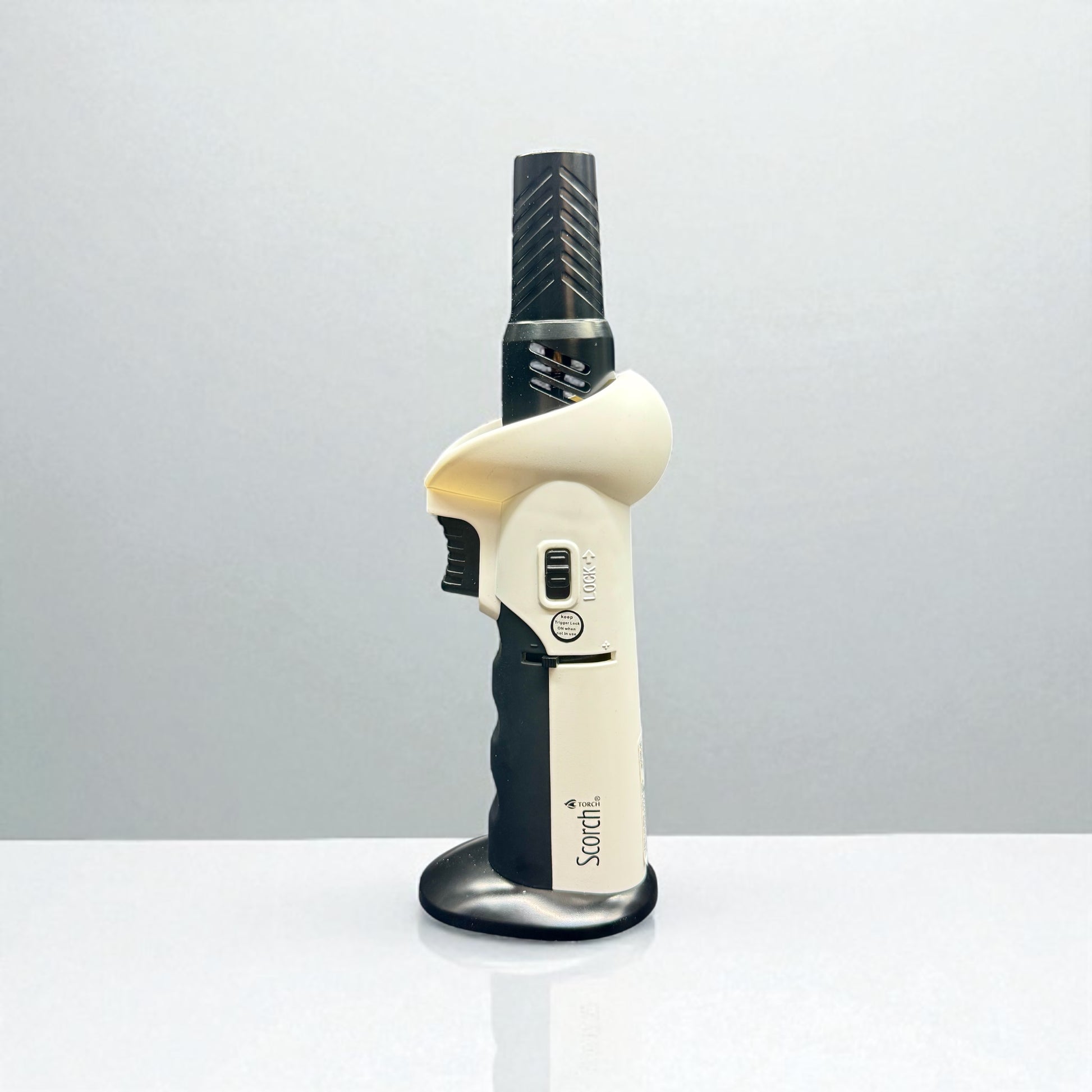 Scorch Torch 61662 – 6” Adjustable Angle Refillable Butane Lighter white angle up