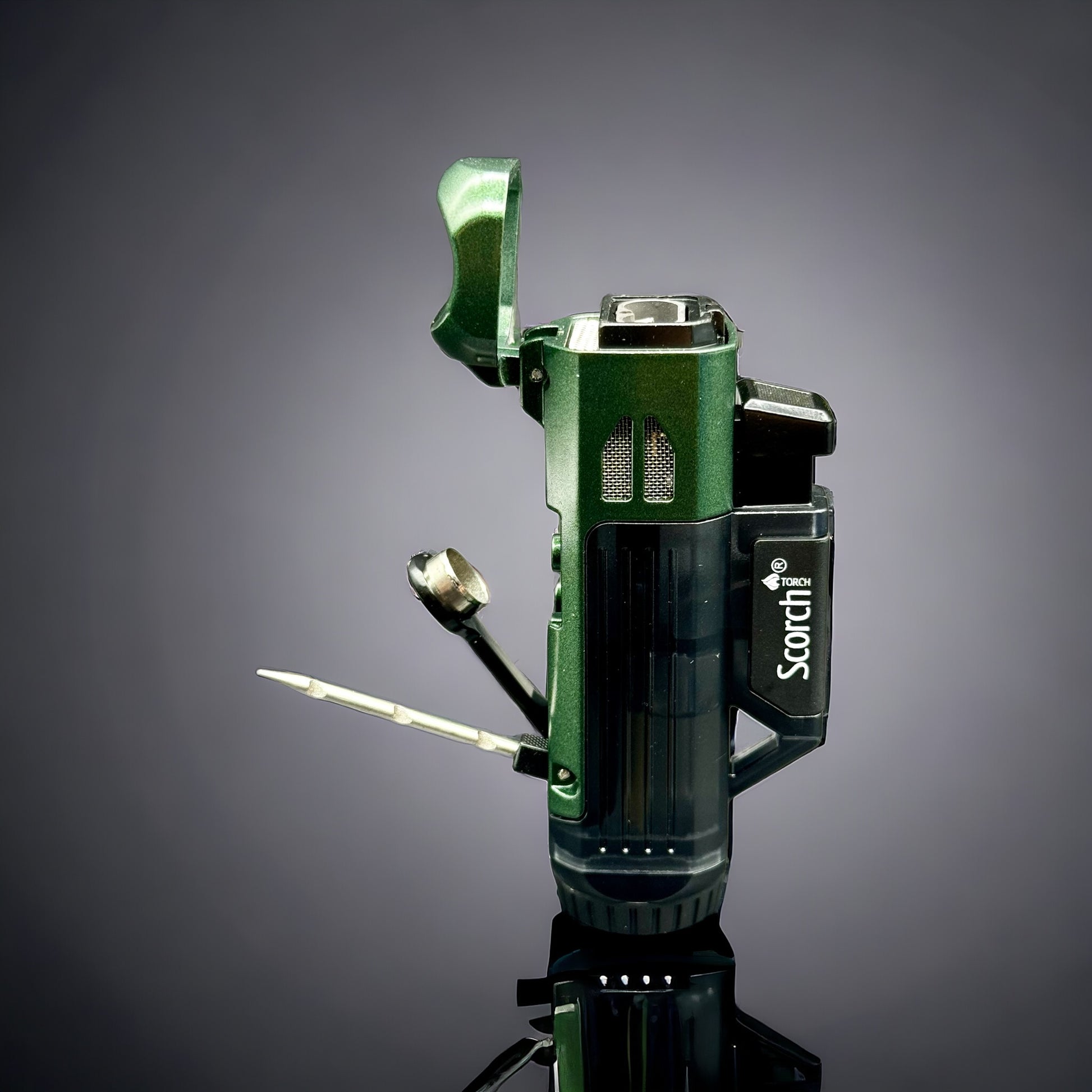 Scorch Torch Lighter Double Flame Poker & Punch 61758 green color 
