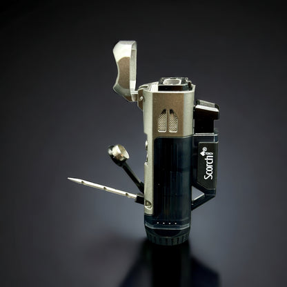 Scorch Torch Lighter Double Flame Poker & Punch 61758 silver color 