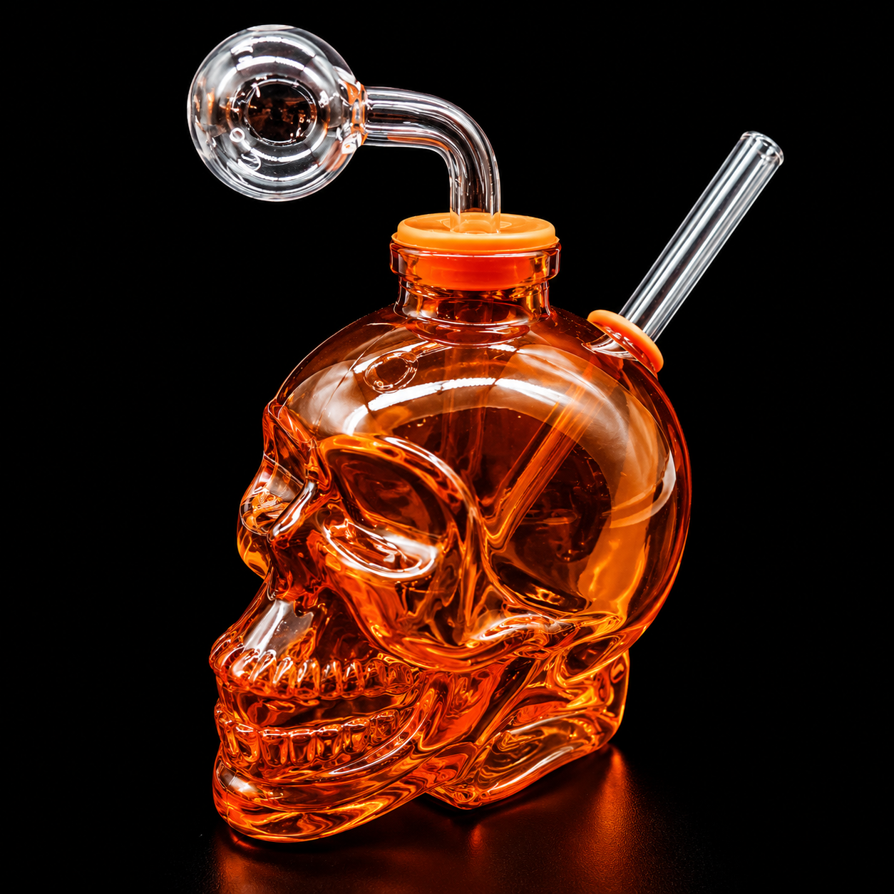 Skull Oil Burner Bubbler – 4” Colored Glass Water Pipe