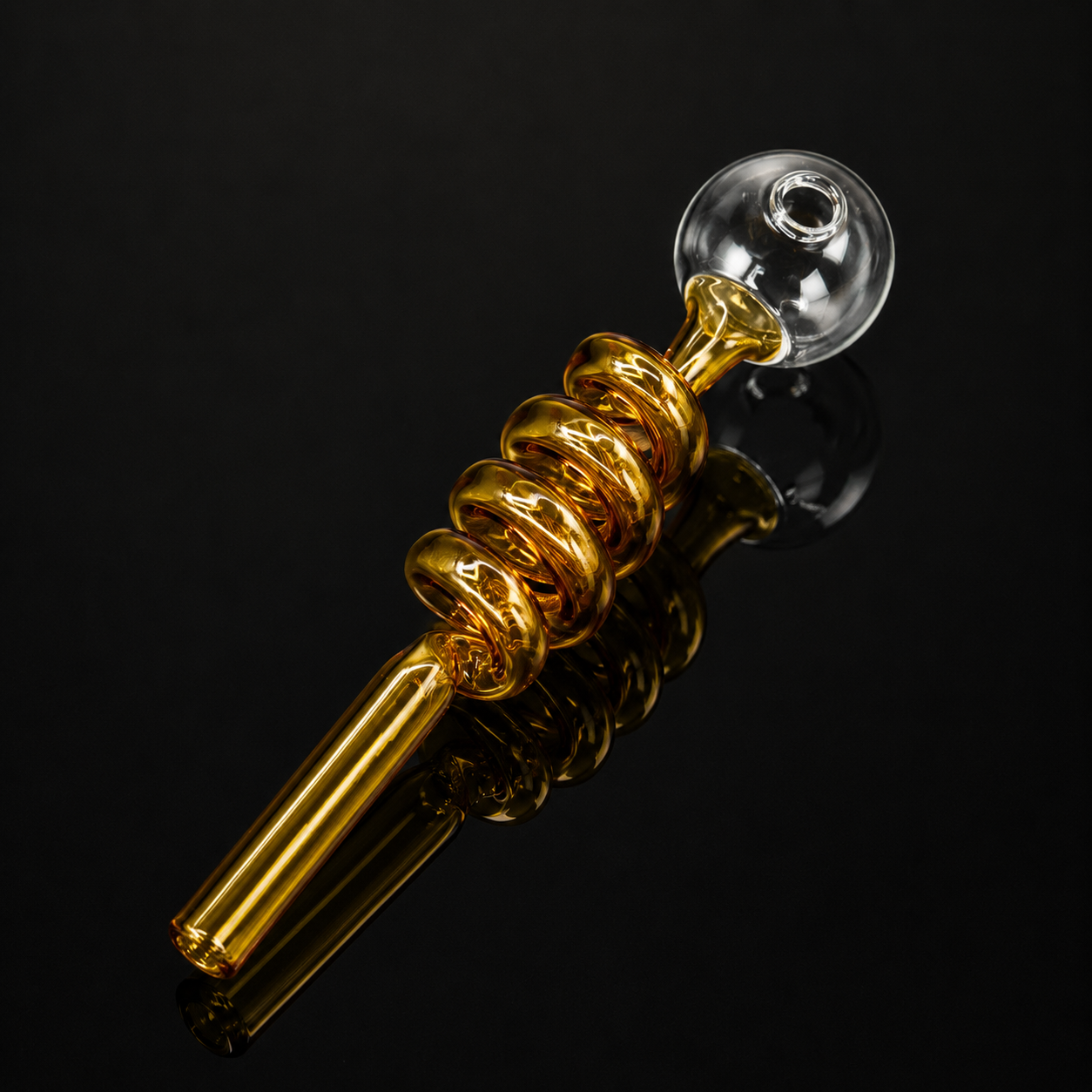 Yellow spring oil burner glass pipe 