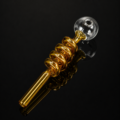 Yellow spring oil burner glass pipe 