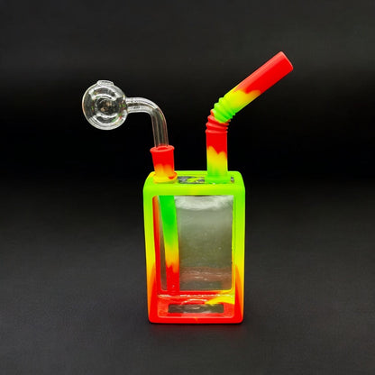 Square Silicone & Glass Oil Burner Bubbler