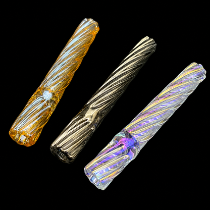 Twisted Glass One Hitter Pipe – 4 Inch Thick 12mm Hand Blown Glass all colors 