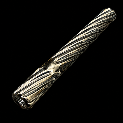 Twisted Glass One Hitter Pipe – 4 Inch Thick 12mm Hand Blown Glass black color 