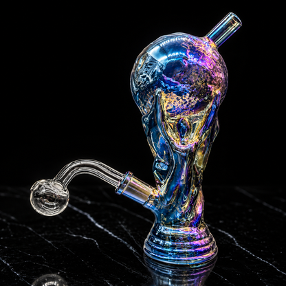 World Cup Trophy Glass Bong rainbow color 