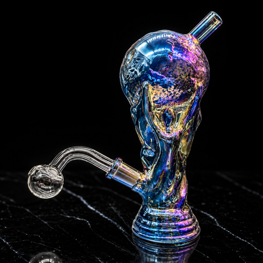 World Cup Trophy Glass Bong rainbow color 