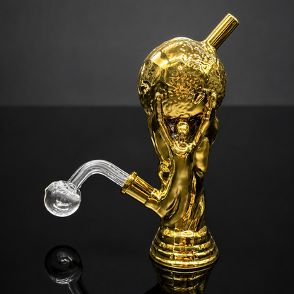 World Cup Trophy Glass Bong gold color 