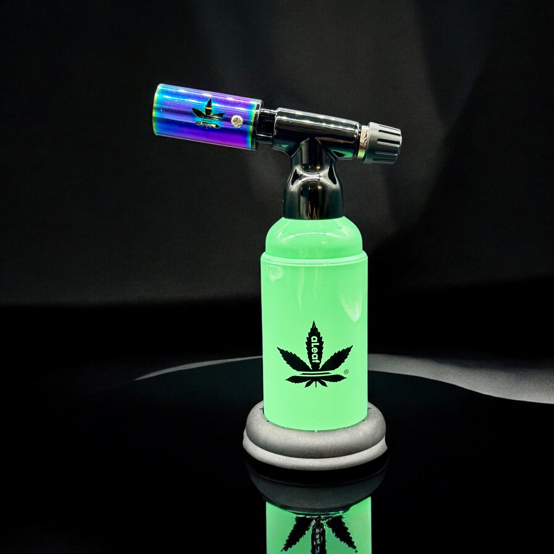 aLeaf 6” Dual Flame Butane Torch Lighter green color 