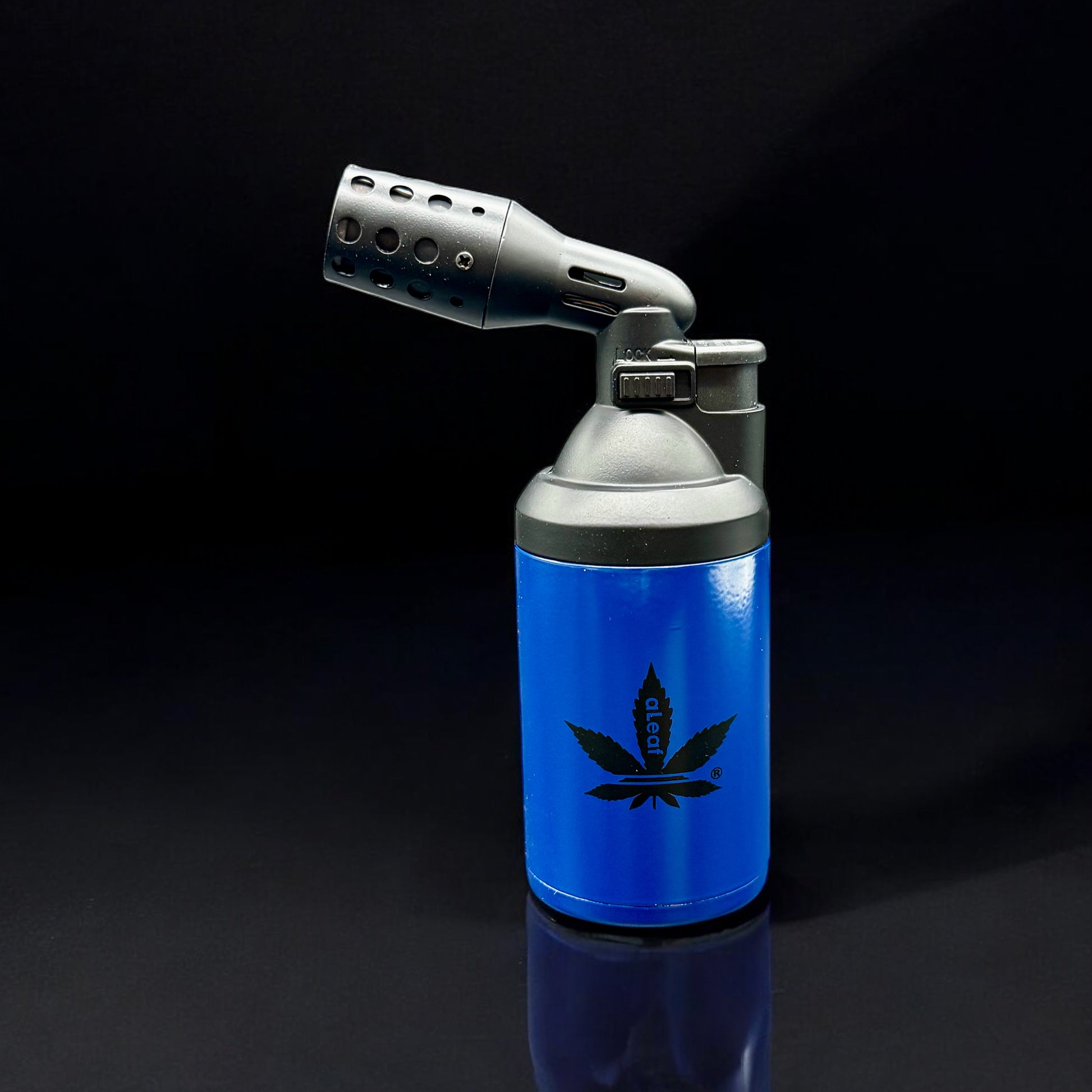 aLeaf blue 5-inch butane torch with flame adjustment and aluminum nozzle
