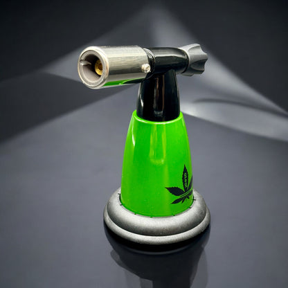 aLeaf 5” Refillable Butane Blow Torch – 2500°F Blue Turbo Flame (Multiple Colors)