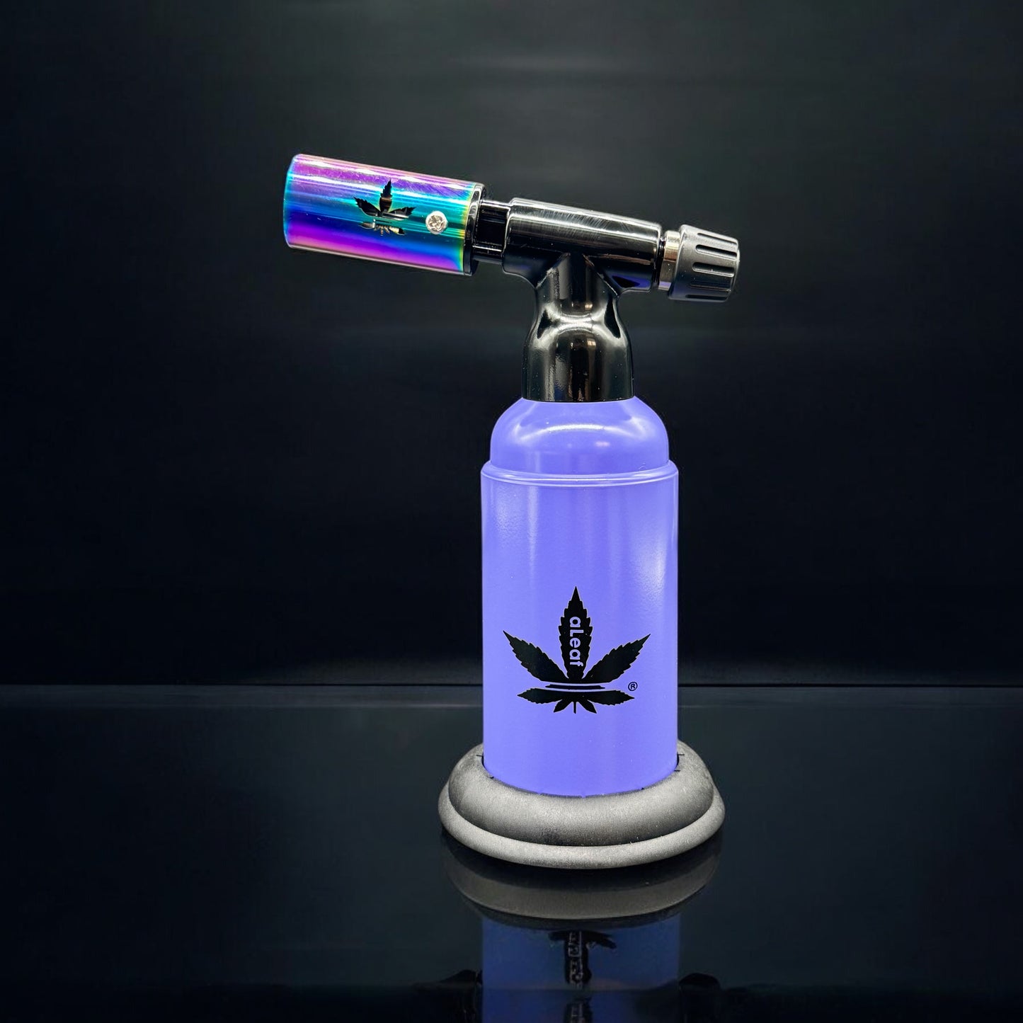 aLeaf 6” Dual Flame Butane Torch Lighter purple color 