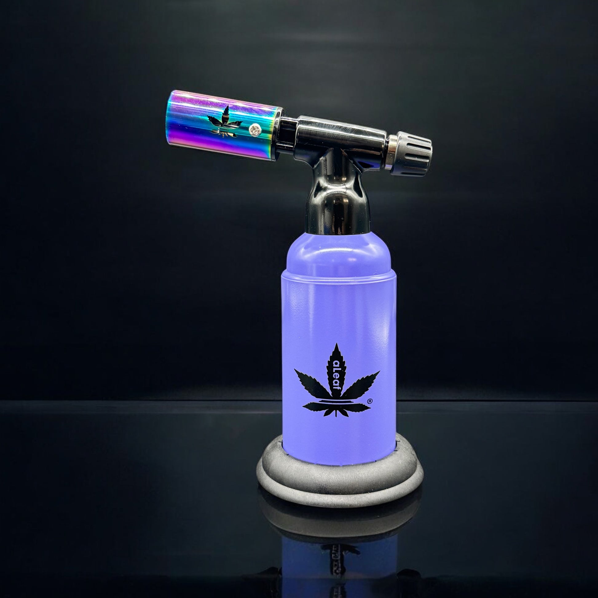 aLeaf 6” Dual Flame Butane Torch Lighter purple color 