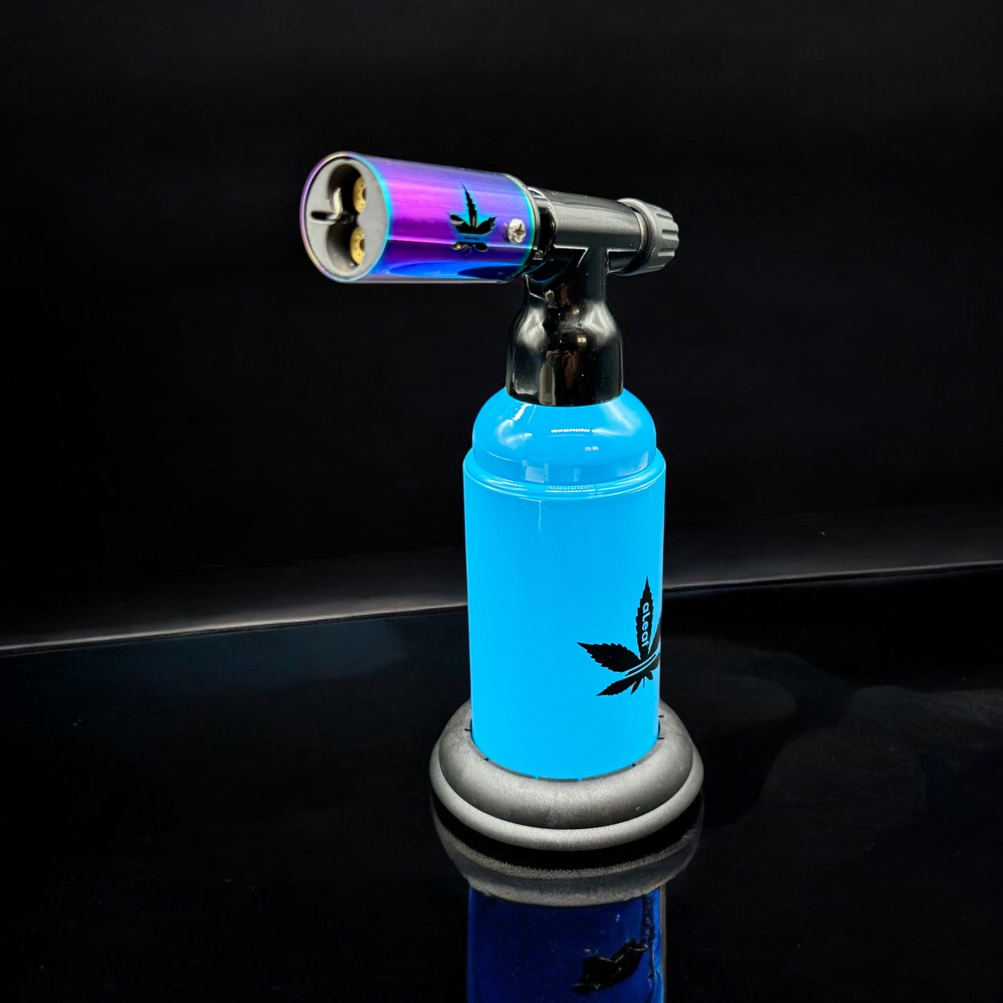 aLeaf 6” Dual Flame Butane Torch Lighter – 2500°F Blue Turbo Flame, Refillable & Adjustable