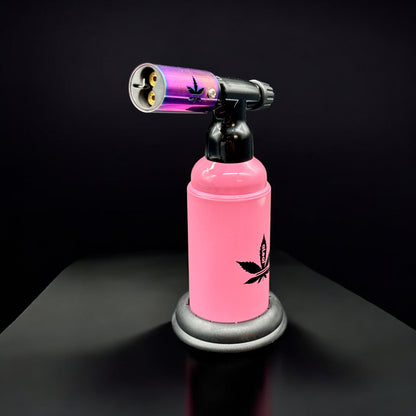 aLeaf 6” Dual Flame Butane Torch Lighter – 2500°F Blue Turbo Flame, Refillable & Adjustable