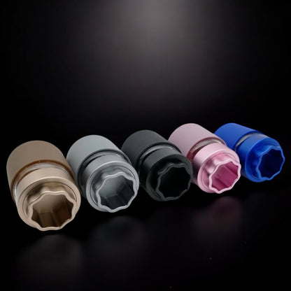 Assorted colors showing 2 in 1 glass jars and grinder 