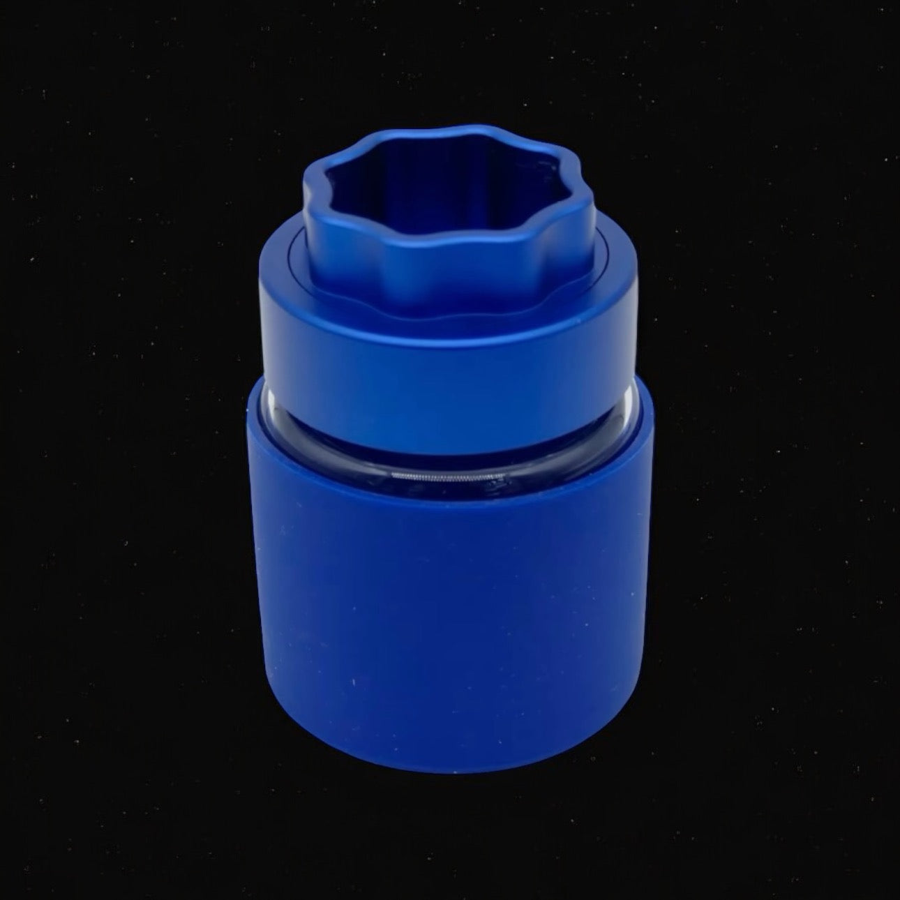 blue color 2 in 1 glass jar and grinder 