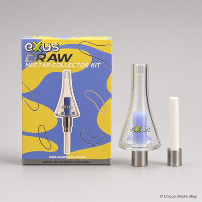 Exxus Draw Nectar Collector Kit with blue packaging and separate ceramic tip