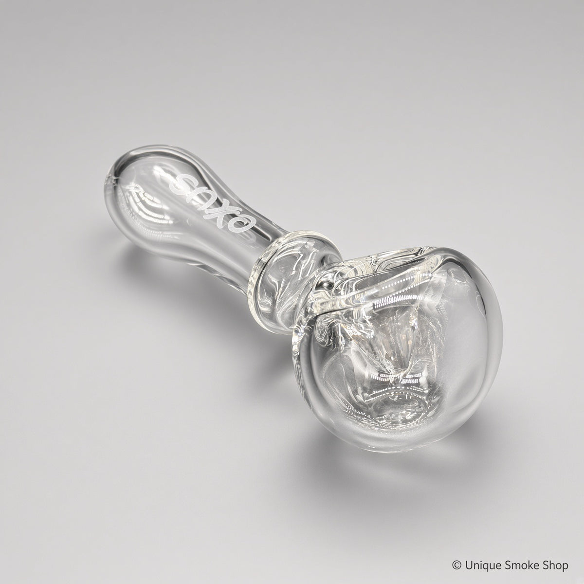 Exxus Wand 4.5 inch clear glass spoon hand pipe