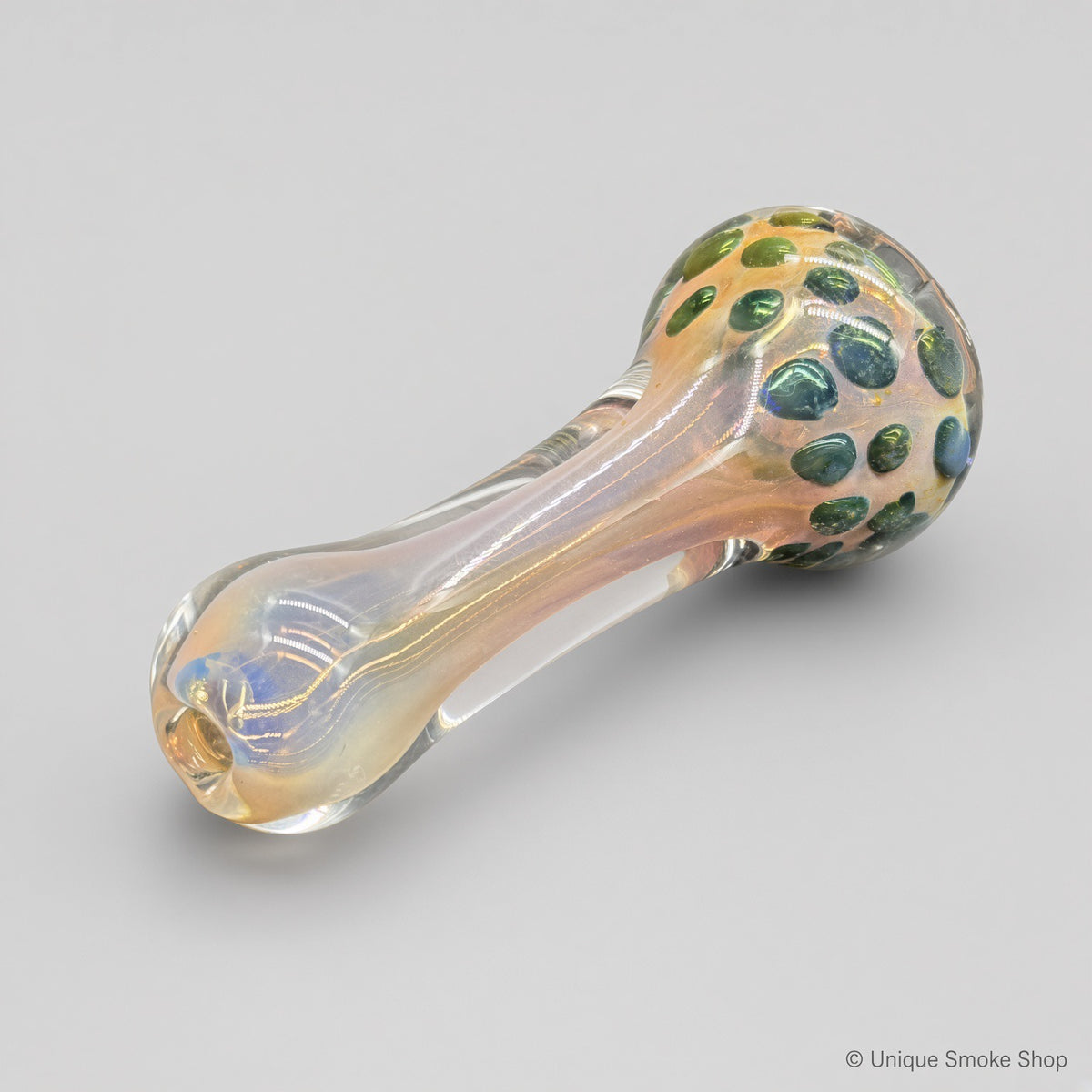 Mini Fumed Chillum Glass Pipe angled view – 3" handmade USA