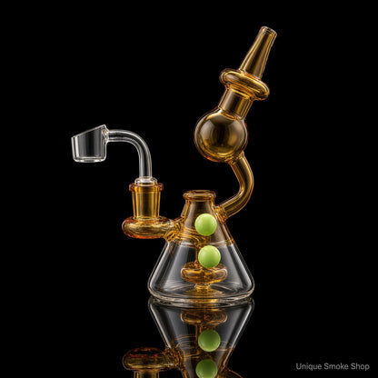 Amber mini recycler dab rig 6.5 inch 14mm quartz banger