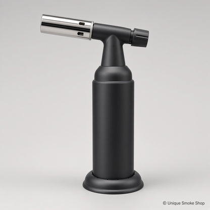 Black Scorch 51541 dual jet cigar torch lighter, front view of the chrome nozzle