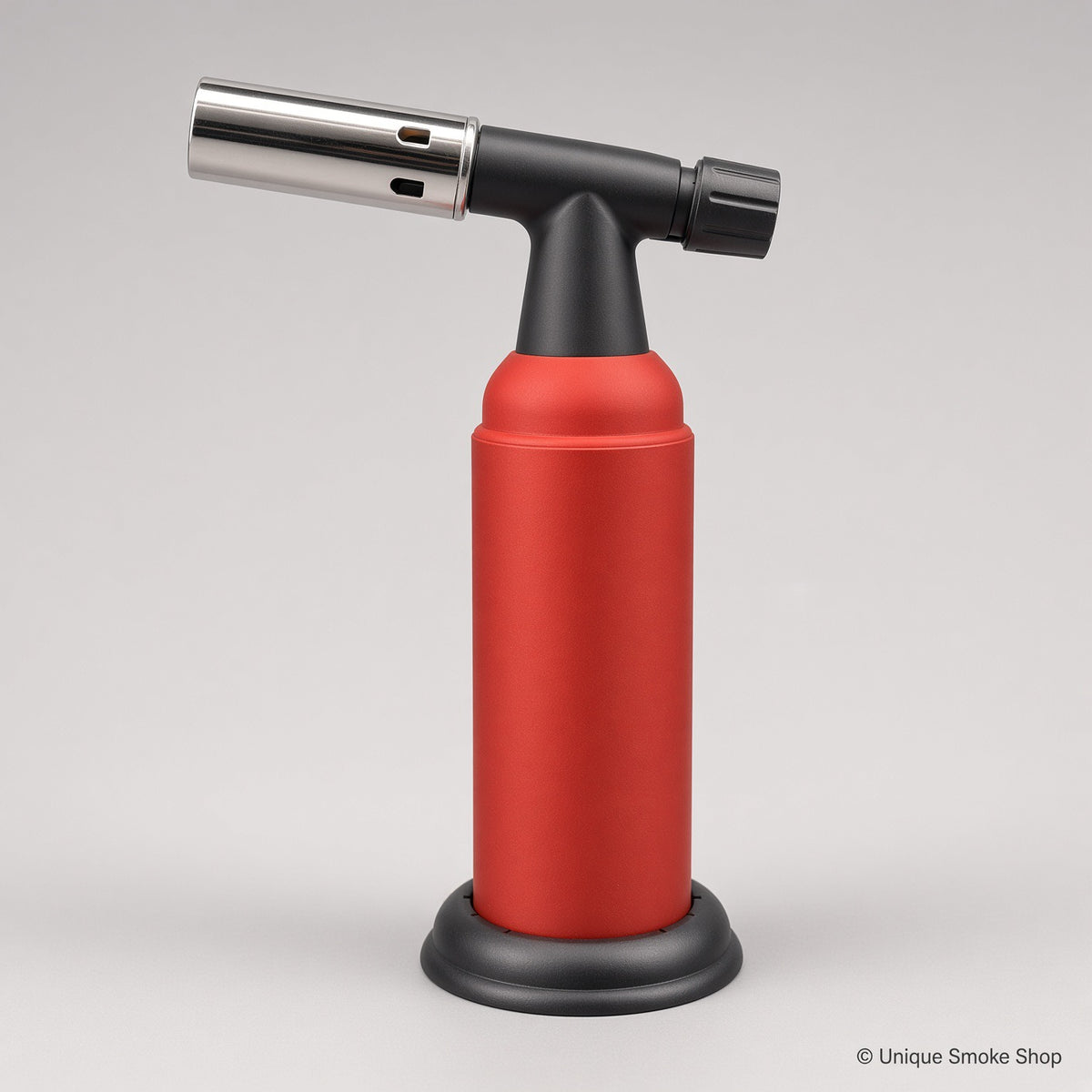 Red Scorch 51541 dual jet cigar torch lighter, front view of the chrome nozzle