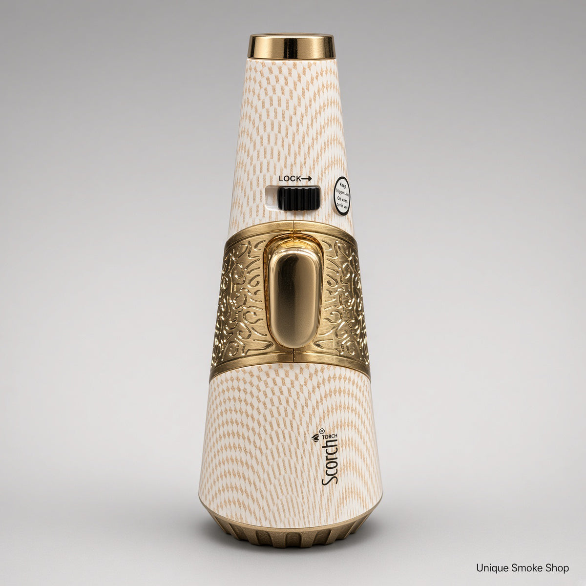 Scorch Torch 61756 Cone cream diamond gold 4.5 inch standing pencil single flame torch lighter