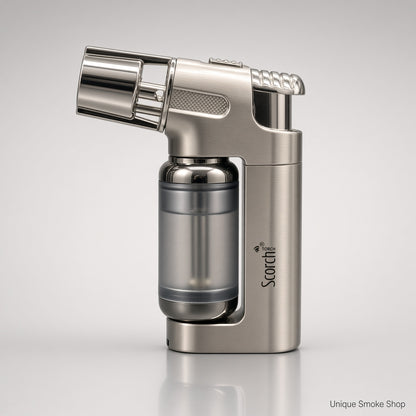 Alt: Scorch 61794 silver metal torch lighter single jet flame