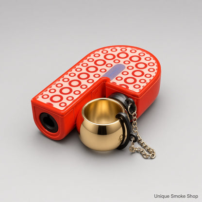 Scorch Torch 61878 red U-shape torch back view with circle pattern and gold ring
