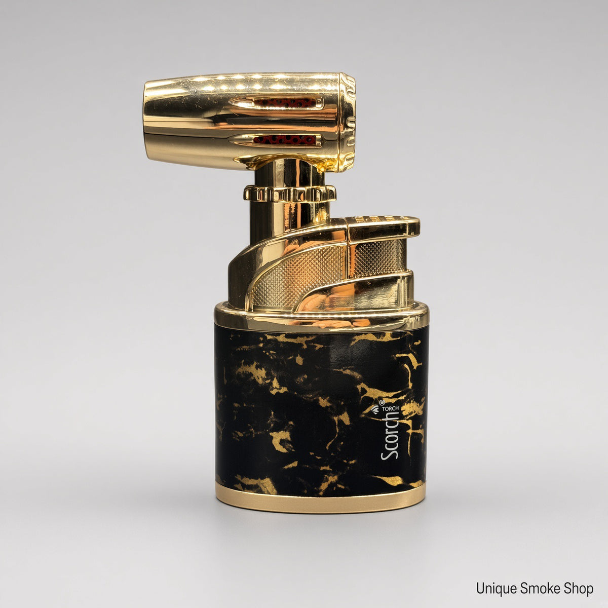 Black marble gold Scorch 61880 table torch lighter front view