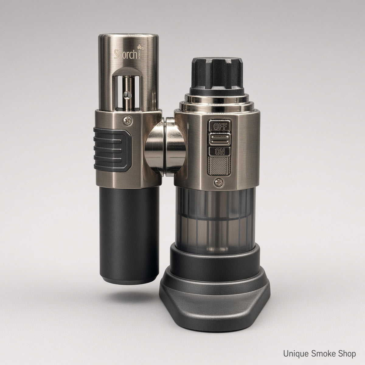 Gunmetal Scorch 61886 self-standing torch lighter front view