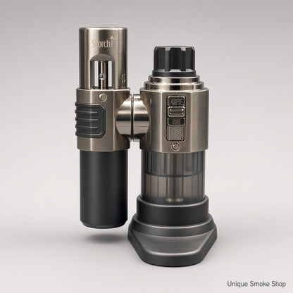 Gunmetal Scorch 61886 self-standing torch lighter front view