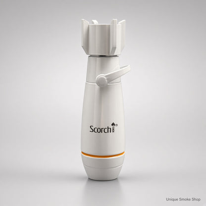 Scorch 61899 white metal torch lighter single blue jet flame