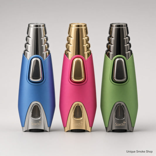 Scorch Torch Rocket Single Flame Butane Refillable Torch Lighter three colors