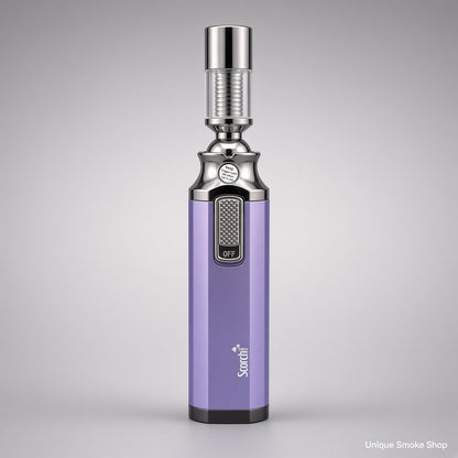 Purple Scorch adjustable swivel head torch lighter, front view