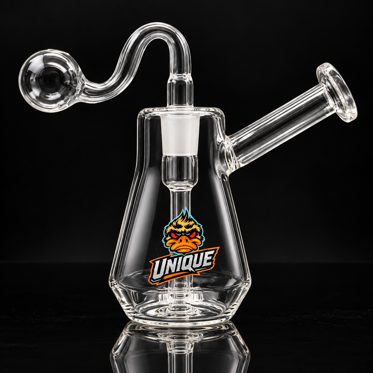 4 inch Unique glass oil burner bubbler with 14mm slide