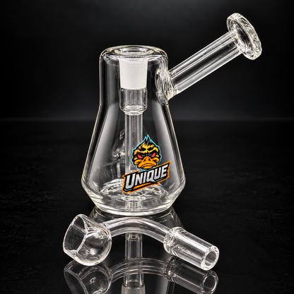 4 inch Unique mini dab rig with 14mm banger removed
