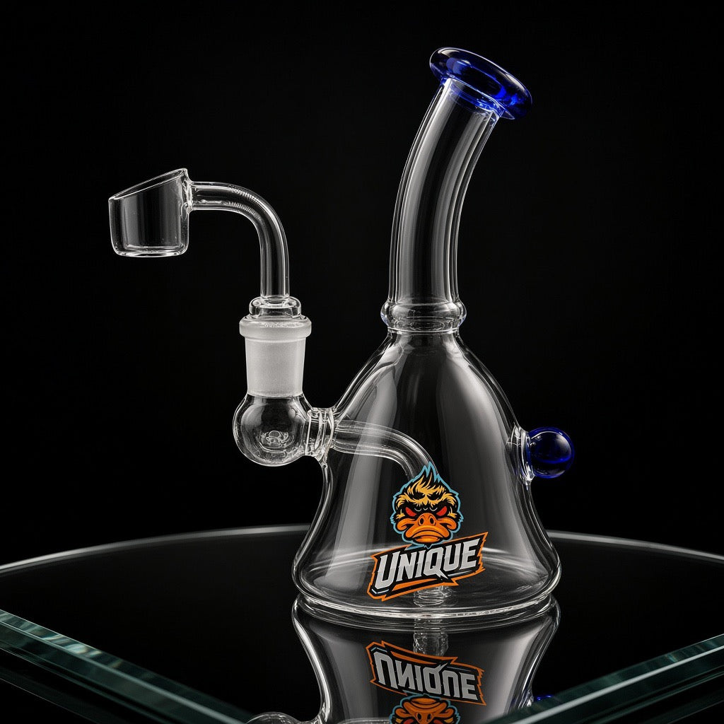 6 inch Unique mini dab rig blue with 14mm banger
