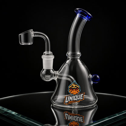 6 inch Unique mini dab rig blue with 14mm banger