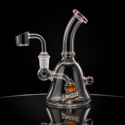 6 inch Unique mini dab rig pink with 14mm banger