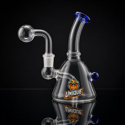 6 inch Unique mini oil burner bubbler blue with 14mm slide