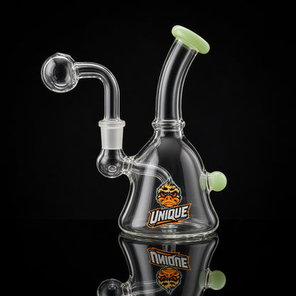 6 inch Unique mini oil burner bubbler mint green with 14mm slide