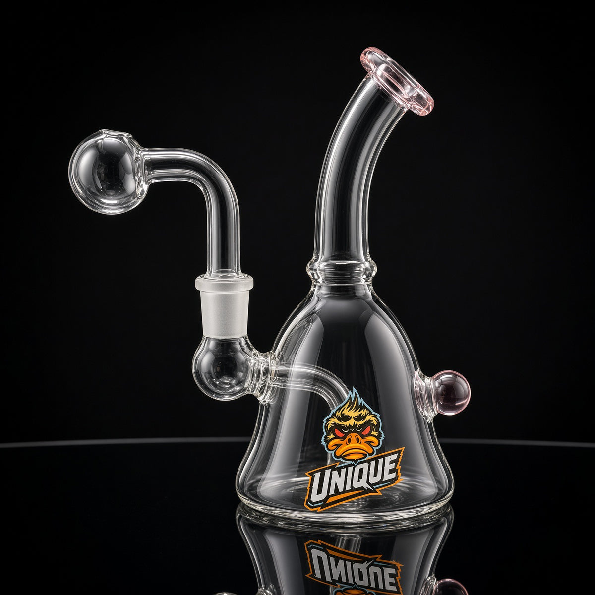 6 inch Unique mini oil burner bubbler pink with 14mm slide
